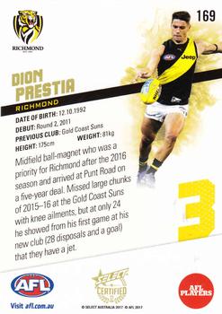 2017 Select Certified #169 Dion Prestia Back